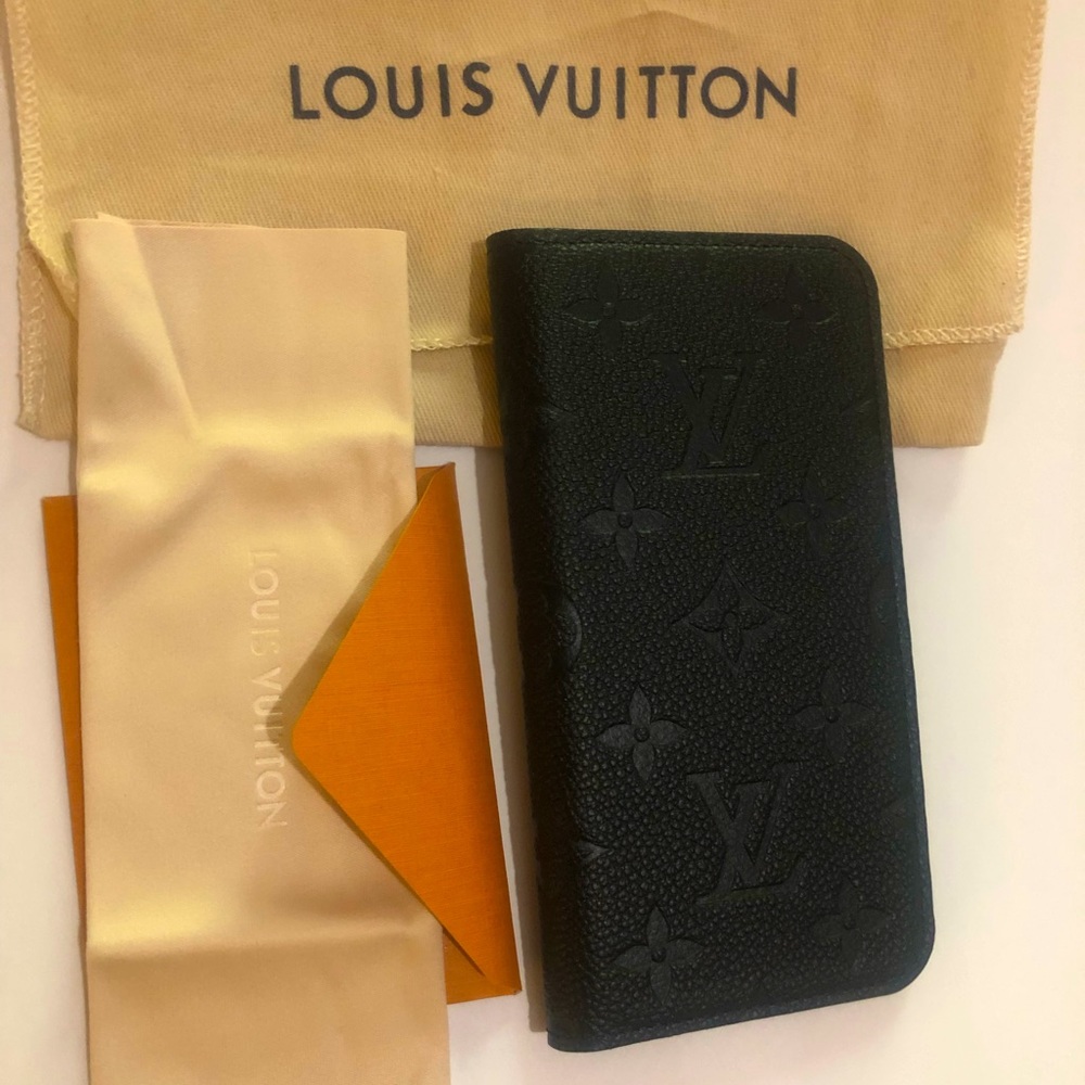 Black Leather Louis Vuitton X/XS iPhone Case